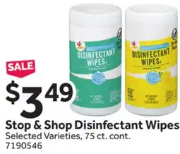 Stop&Shop Stop & Shop Disinfectant Wipes offer