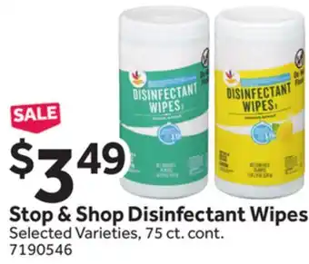Stop&Shop Stop & Shop Disinfectant Wipes offer