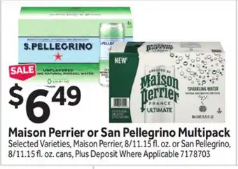 Stop&Shop Maison Perrier or San Pellegrino Multipack offer