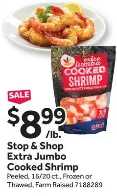 Stop&Shop Stop & Shop Extra Jumbo Cooked Shrimp offer