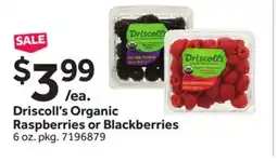 Stop&Shop Driscoll's Organic Raspberries or Blackberries offer