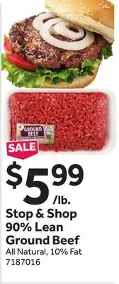Stop&Shop Stop & Shop 90% Lean Ground Beef offer