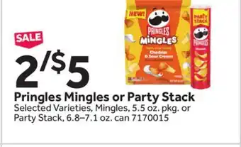 Stop&Shop Pringles Mingles or Party Stack offer