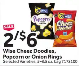 Stop&Shop Wise Cheez Doodles, Popcorn or Onion Rings offer