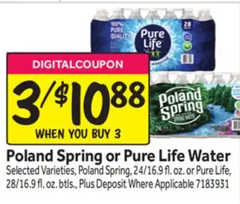 Stop&Shop Poland Spring or Pure Life Water offer