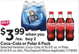 Stop&Shop Coca-Cola or Polar 6 Pack offer