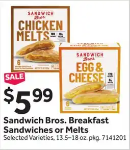 Stop&Shop Sandwich Bros. Breakfast Sandwiches or Melts offer