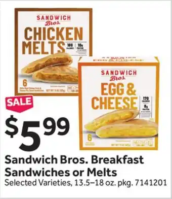 Stop&Shop Sandwich Bros. Breakfast Sandwiches or Melts offer