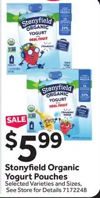 Stop&Shop Stonyfield Organic Yogurt Pouches offer