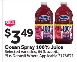 Stop&Shop Ocean Spray 100% Juice offer