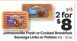 Weis Markets Johnsonville Fresh or Cooked Breakfast Sausage Links or Patties offer