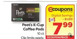 Weis Markets Peet's K-Cup Coffee Pods offer