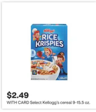 CVS Select Kellogg's cereal 9-15.5 oz offer
