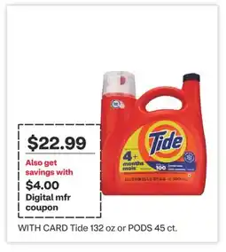 CVS Tide 132 oz or PODS 45 ct offer