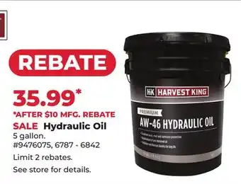 Runnings Harvest King Hydraulic Oil offer