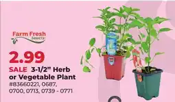 Runnings Farm Fresh Selects 3-1/2 Herb or Vegetable Plant offer