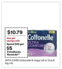 CVS Cottonelle 9 mega roll or Viva 6 big roll offer
