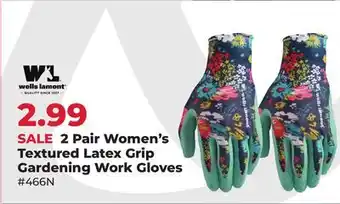 Runnings WELLS LAMONT 2 Pair Women's Textured Latex Grip Gardening Work Gloves offer