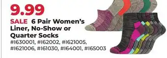 Runnings Dickies 6 Pair Women's Liner, No-Show or Quarter Socks offer