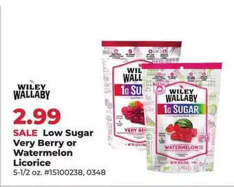 Runnings Wiley Wallaby Low Sugar Very Berry or Watermelon Licorice offer