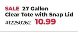 Runnings Edge Plastics Inc. 27 Gallon Clear Tote with Snap Lid offer