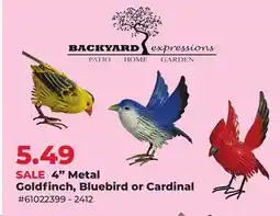Runnings Backyard Expressions 4 Metal Goldfinch, Bluebird or Cardinal offer