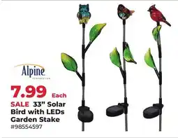 Runnings Alpine 33 Solar Bird with LEDs Garden Stake offer