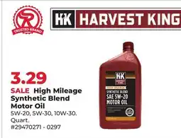 Runnings Harvest King High Mileage Synthetic Blend Motor Oil offer