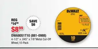 Runnings 4-1/2 x .045 x 7/8Metal Cut-Off Wheel, 10-Pack offer