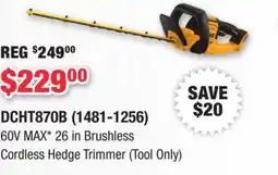 Runnings Dewalt 60V MAX 26 in Brushless Cordless Hedge Trimmer offer