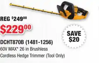 Runnings Dewalt 60V MAX 26 in Brushless Cordless Hedge Trimmer offer