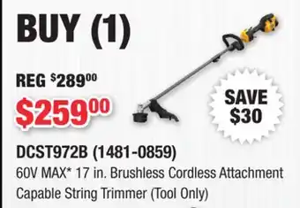 Runnings 60V MAX 17 in. Brushless Cordless Attachment offer