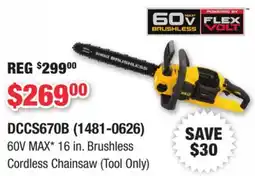 Runnings Dewalt 60V MAX* 16 in. Brushless Cordless Chainsaw offer
