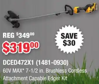 Runnings DEWALT 60V MAX 7-1/2 in. Brushless Cordless Attachment Capable Edger offer