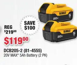 Runnings 20V MAX* 5Ah Battery (2 PK) offer