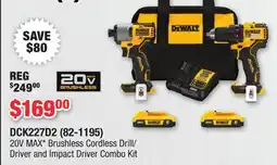 Runnings DEWALT 20V MAX Brushless Cordless Drill/Driver and Impact Driver Combo Kit offer