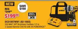 Runnings 20V MAX XR Brushless Cordless 1/2 in. 3-Speed Hammer Drill Kit with XR POWERPACK offer
