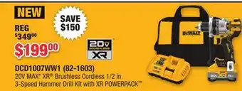 Runnings 20V MAX XR Brushless Cordless 1/2 in. 3-Speed Hammer Drill Kit with XR POWERPACK offer
