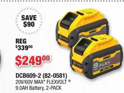 Runnings 20V/60V MAX* FLEXVOLT 9.0AH Battery, 2-PACK offer