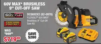 Runnings FLEXVOLT 60V MAX Brushless 9 Cut-Off Saw offer