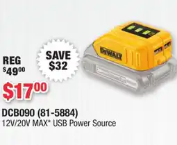 Runnings DEWALT 12V/20V MAX USB Power Source offer