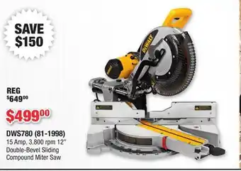 Runnings DEWALT 12 Double-Bevel Sliding Compound Miter Saw offer