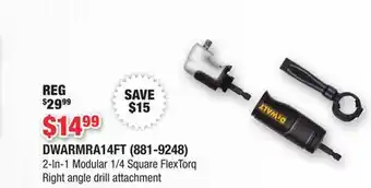 Runnings 2-In-1 Modular 1/4 Square FlexTorq Right angle drill attachment offer