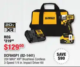 Runnings DEWALT 20V MAX* XR Brushless Cordless 3-Speed 1/4 in. Impact Driver Kit offer