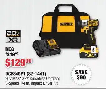 Runnings DEWALT 20V MAX* XR Brushless Cordless 3-Speed 1/4 in. Impact Driver Kit offer