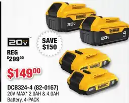 Runnings DEWALT 20V MAX* 2.0AH & 4.0AH Battery, 4-PACK offer