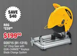 Runnings 14 Chop Saw with QUIK-CHANGE Keyless Blade Change System offer