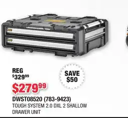 Runnings DEWALT TOUGH SYSTEM 2.0 DXL 2 SHALLOW DRAWER UNIT offer