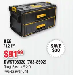 Runnings DEWALT ToughSystem 2.0 Two-Drawer Unit offer