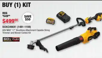 Runnings DEWALT 60V MAX* 17 Brushless Attachment Capable String Trimmer and Blower Combo Kit offer